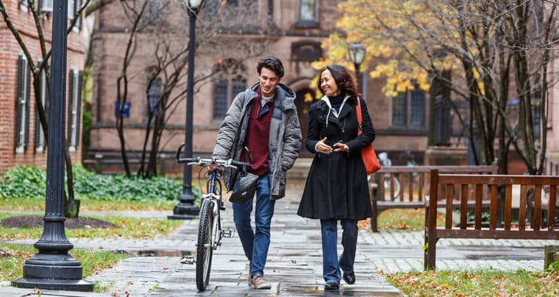 Students walking side by side